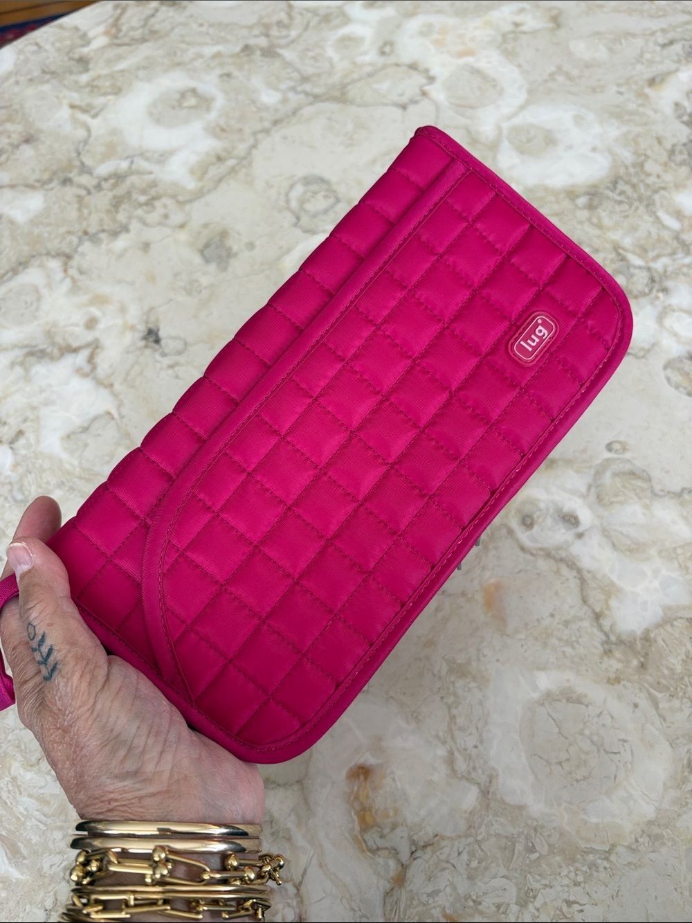 Lug Tango Travel Organizer Quilted Nylon Wallet Pink